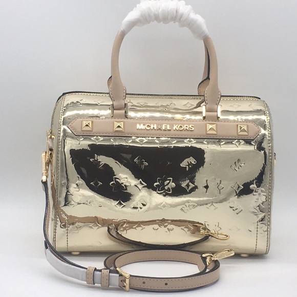 Michael Kors Handbags - MICHAEL KORS KARA LG DUFFLE SATCHEL PALE GOLD